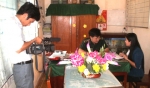Tác nghiệp tại Trạm Kiểm soát Biên phòng Vàm Láng.