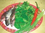 Cá sơn gà chuẩn bị nấu lá giang - Ảnh: Hòa Nhơn