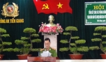 Đại tá Nguyễn Văn Lộc, Phó Giám đốc Công an tỉnh trình bày tóm tắt báo cáo trong đó nêu bật kết quả công tác phát hiện, điều tra, truy tố, xét xử tội phạm năm 2014.