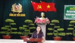 Bà Trần Kim Mai - Phó Chủ tịch UBND tỉnh, Trưởng Ban Chỉ đạo phòng, chống tội phạm tỉnh phát biểu chỉ đạo.