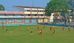 Buổi tập luyện của Đội tuyển Bóng đá U17 tại Trường Năng khiếu TDTT Tiền Giang.