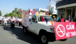 Đoàn diễu hành tạo sự chú ý, quan tâm của người dân đối với việc phòng chống tác hại của thuốc lá cho sức khỏe.