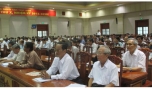 Phó Bí thư Thường trực Tỉnh ủy Lê Hồng Quang phát biểu tại hội nghị.