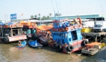 Tiền Giang có đội tàu cá và dịch vụ hậu cần khá phát triển (Ảnh chụp ở Cảng cá Mỹ Tho, phường 2, TP. Mỹ Tho).