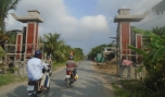 Cổng chào xã NTM đang được xây dựng.