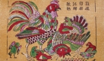 Gia đình gà trong tranh dân gian Đông Hồ Việt Nam.