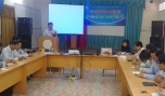 Ông Nguyễn Văn Phước Cường, Chủ tịch Hội Nhà báo tỉnh phát biểu khai giảng lớp học.