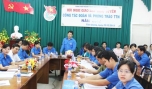 Anh Trần Thanh Nguyên, Bí thư Tỉnh đoàn phát biểu tại hội nghị.