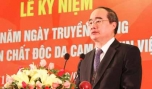 Đồng chí Nguyễn Thiện Nhân phát biểu tại Lễ kỷ niệm. Ảnh: KS