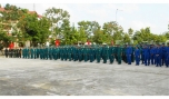 Lễ ra quân huấn luyện lực lượng tự vệ cơ quan, xã, phường tại Bộ Chỉ huy Quân sự TP. Mỹ Tho. Ảnh: Vân Anh