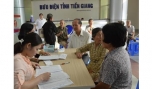 Chi trả lương hưu được BHXH tỉnh triển khai thông qua Bưu điện Tiền Giang nhận được phản hồi tích cực từ người thụ hưởng. Ảnh: Vân Anh