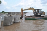 Một góc công trình lấn biển tại ấp Cồn Cống, xã Phú Tân