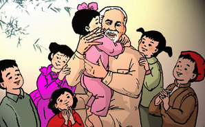Nhìn Bác Hồ ôm các cháu mà soi…