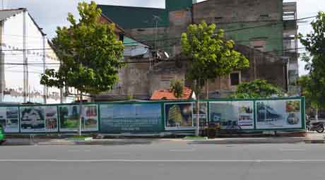 Khu đất nằm trong dự án Công ty CP Du lịch Tiền Giang xây khách sạn trên đường 30-4. Ảnh: Như Lam