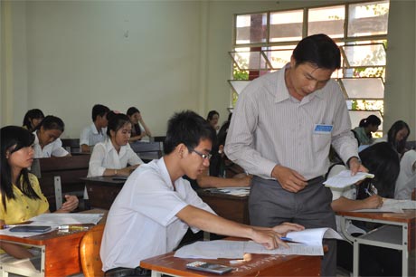 Thí sinh dự thi vào trường ĐH Tiền Giang.