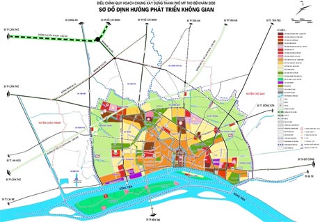 Sơ đồ quy hoạch chung TP. Mỹ Tho đến năm 2030.