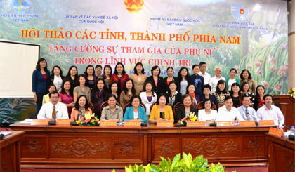 Tăng cường sự tham gia của phụ nữ trong lĩnh vực chính trị là vấn đề rất quan tâm hiện nay. Ảnh: Hạnh nga