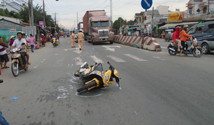 Chụp tại hiện trường xảy ra tai nạn.