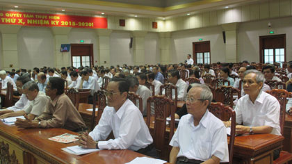 Quang cảnh hội nghị tại điểm cầu Trung tâm hội nghị tỉnh