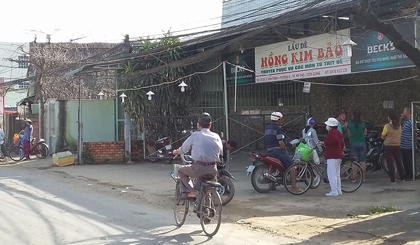 Quán nhậu Hồng Kim Bảo nơi xảy ra vụ việC.