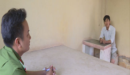 Đối tượng Nguyễn Minh Phương tại cơ quan điều tra.