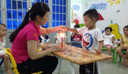 Tiết học kỹ năng sống của trẻ.