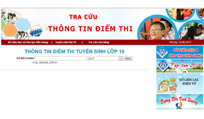 Công bố điểm thi Tuyển sinh lớp 10 năm học 2017 - 2018