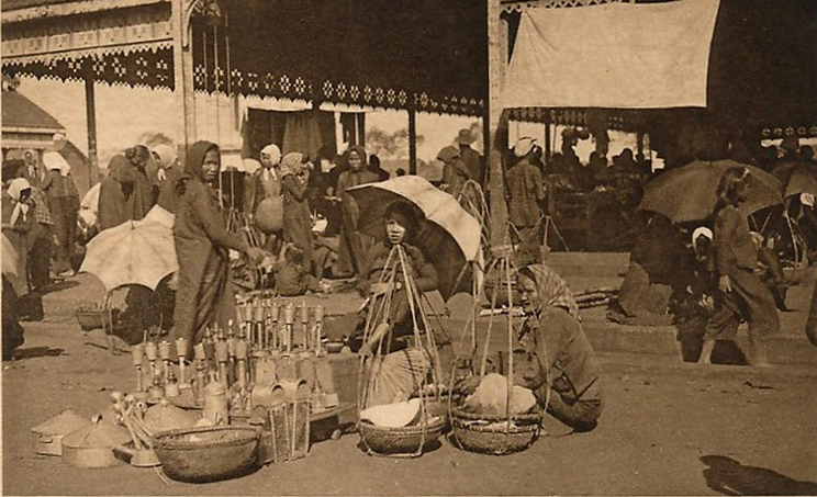 Một góc chợ Gò Công xưa (Nguồn Internet)