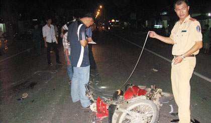 Hiện trường vụ tai nạn.