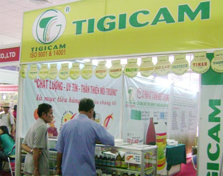 Gian hàng của Công ty Cổ phần Vật tư Nông nghiệp Tiền Giang tại một triển lãm.