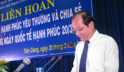 ông Trần Thanh Đức, Phó Chủ tich UBND tỉnh phát biểu tại buổi liên hoan