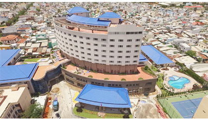 Khách sạn Mê Kông - Mỹ Tho nhìn từ trên cao. Ảnh: Trần Liêm