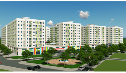 Phối cảnh Dự án nhà ở xã hội HQC Tân Hương.