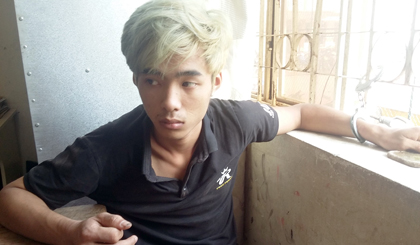 ảnh: Đối tượng Nguyễn Văn Mạnh tại cơ quan công an.