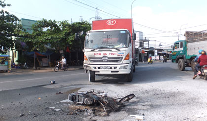 Hiện trường vụ tai nạn.